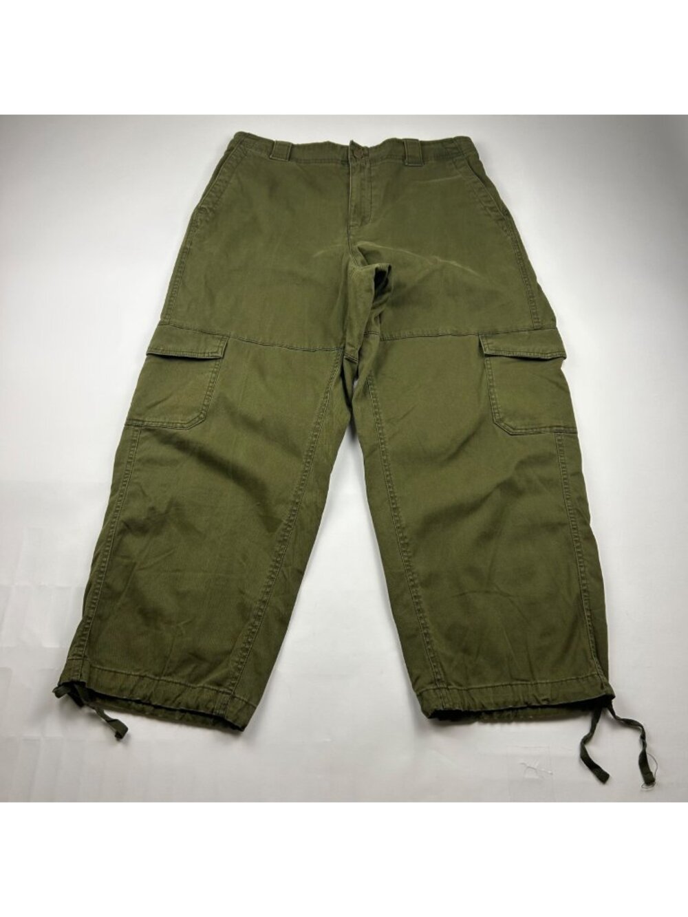 Old Navy Dark Olive Canvas Baggy Cargo Pant L